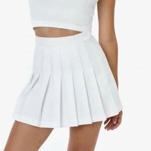 American Apparel White Tennis Skirt